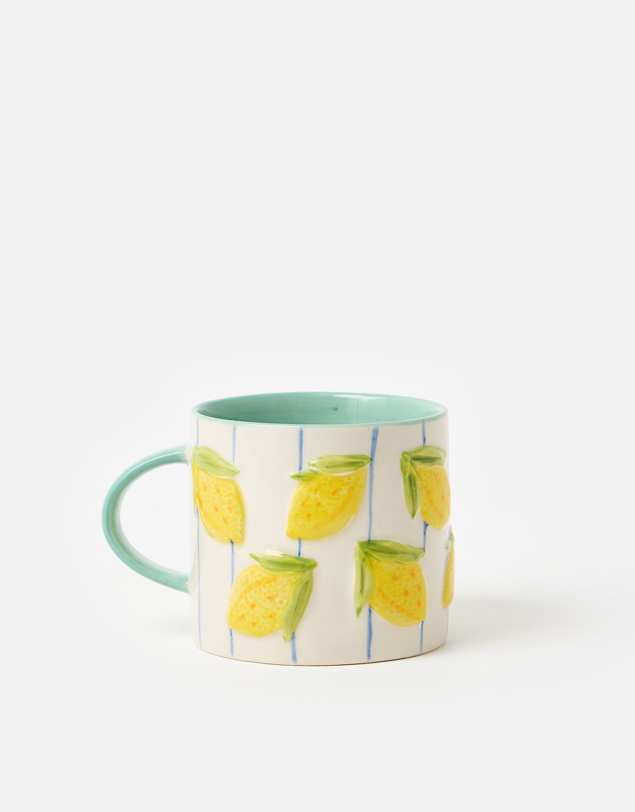 Lemon Striped Ceramic Mug